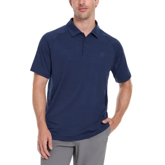 NEW Hurley Men's M Performance Polo Shirt Moisture-Wicking UPF 30+ Blue - Picture 1 of 7